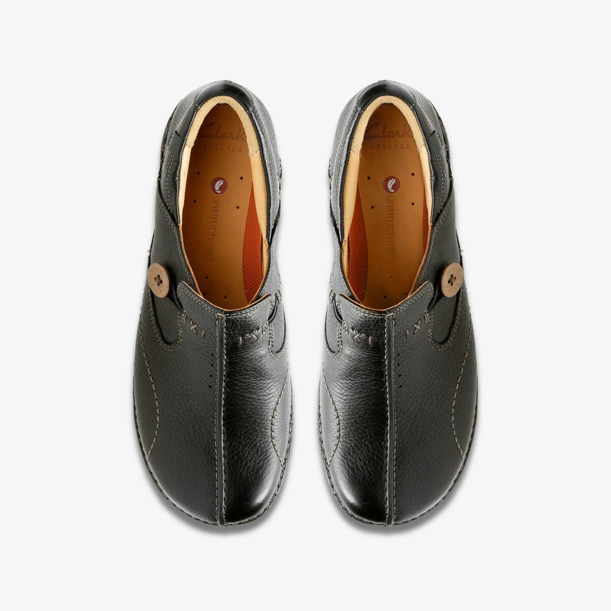 Un Loop Black Leather - Clarks Women