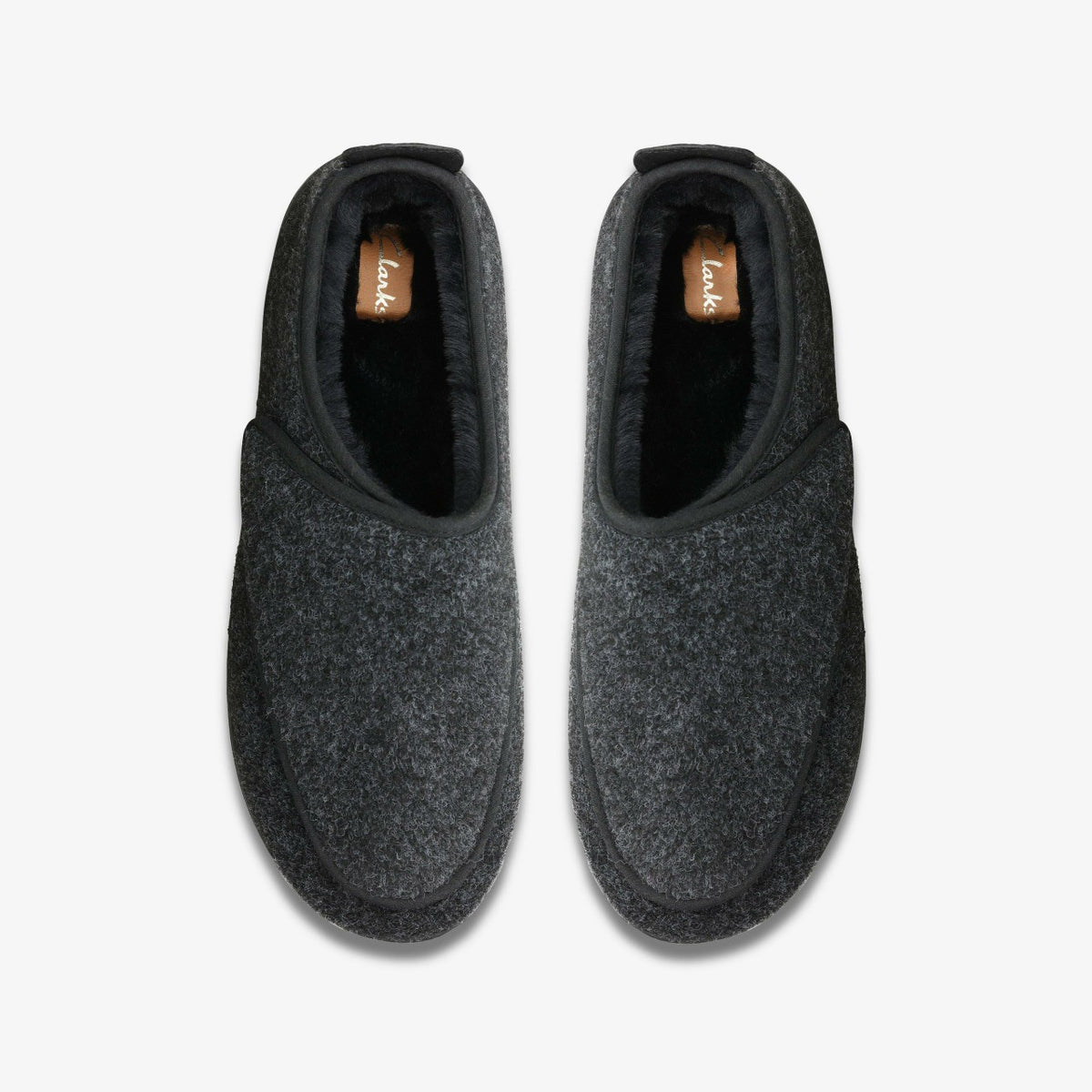 King Riptape Slipper Dark Grey Felt - Clarks Men