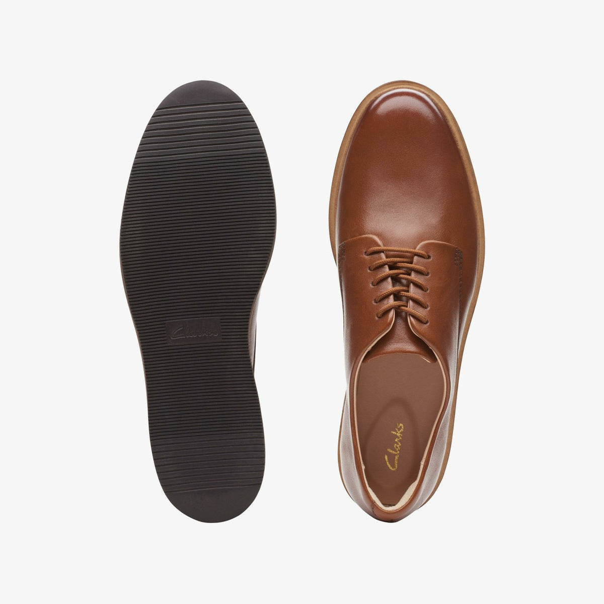 Glickly Derby Dark Tan Leather - Clarks Women