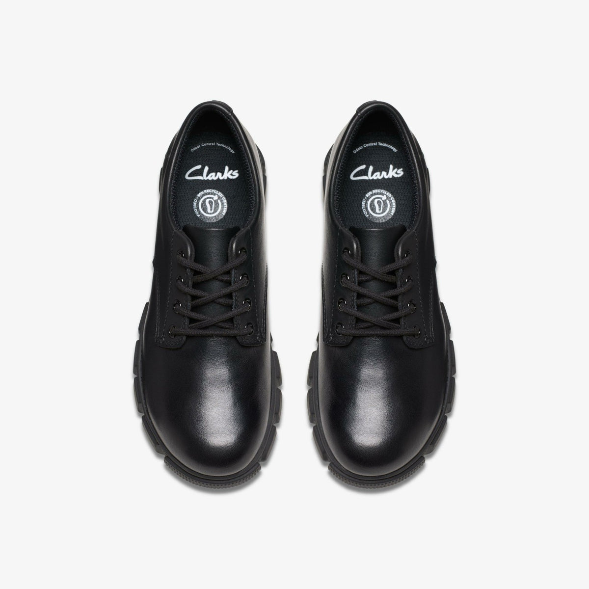 Evyn Lace Kid Black Leather - Clarks Kids