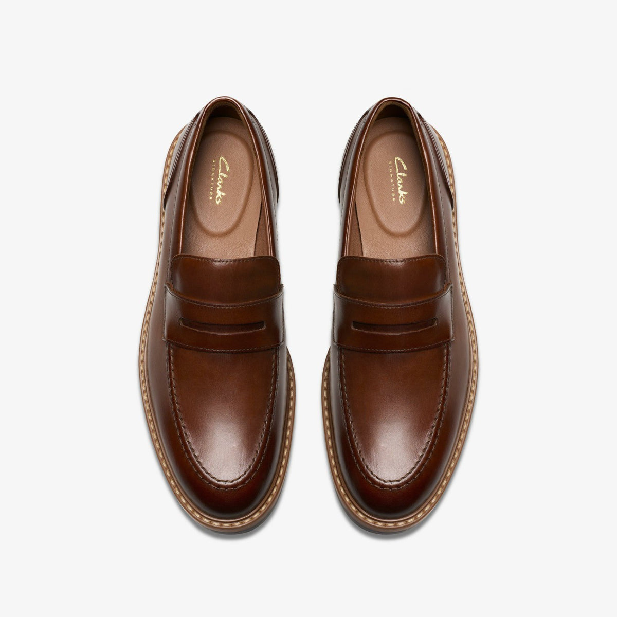 Aldwin Step Loafer Mid Tan Leather - Clarks Men