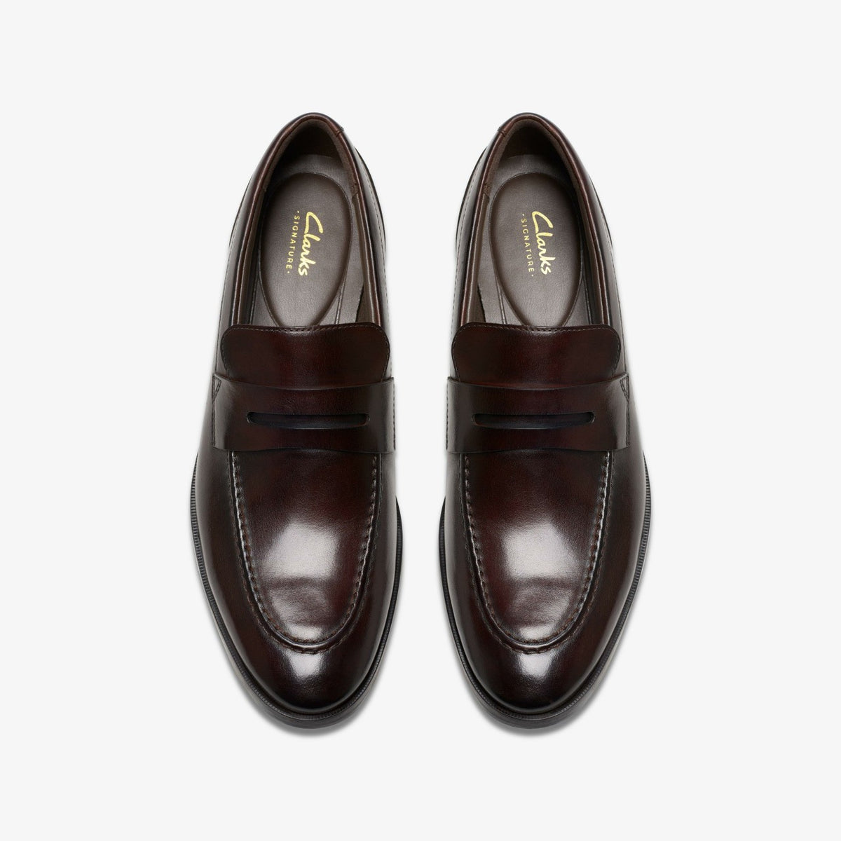 Brandon Step Loafer Dark Brown Leather - Clarks Men