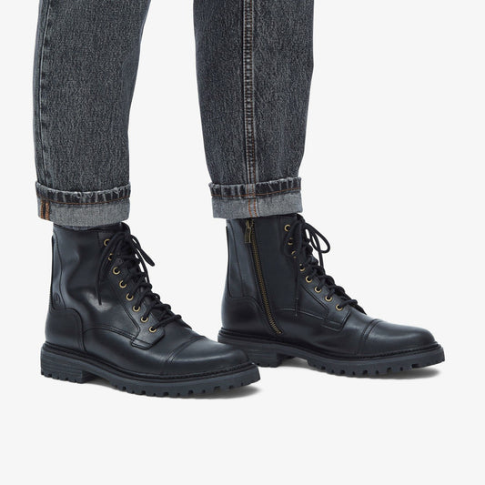 Clarkridge Hi Black Leather - Clarks Men