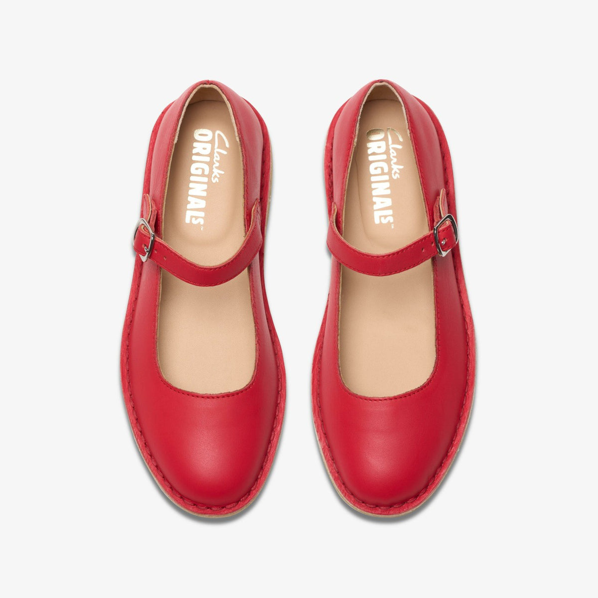 Desert Jane Red Leather - Clarks Women
