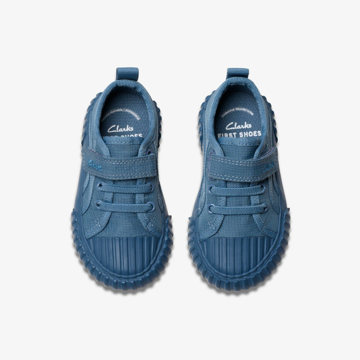 Foxing Stitch Toddler Blue Fabric - Clarks Kids