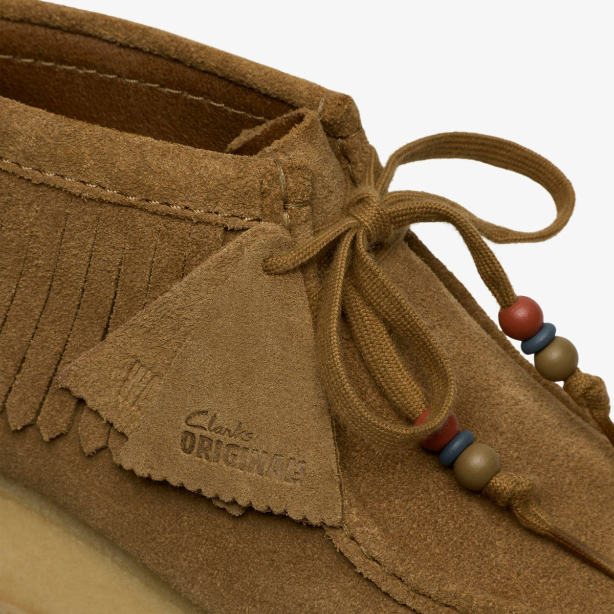 Wallabee Wedge Fringe Light Tan Suede - Clarks Women