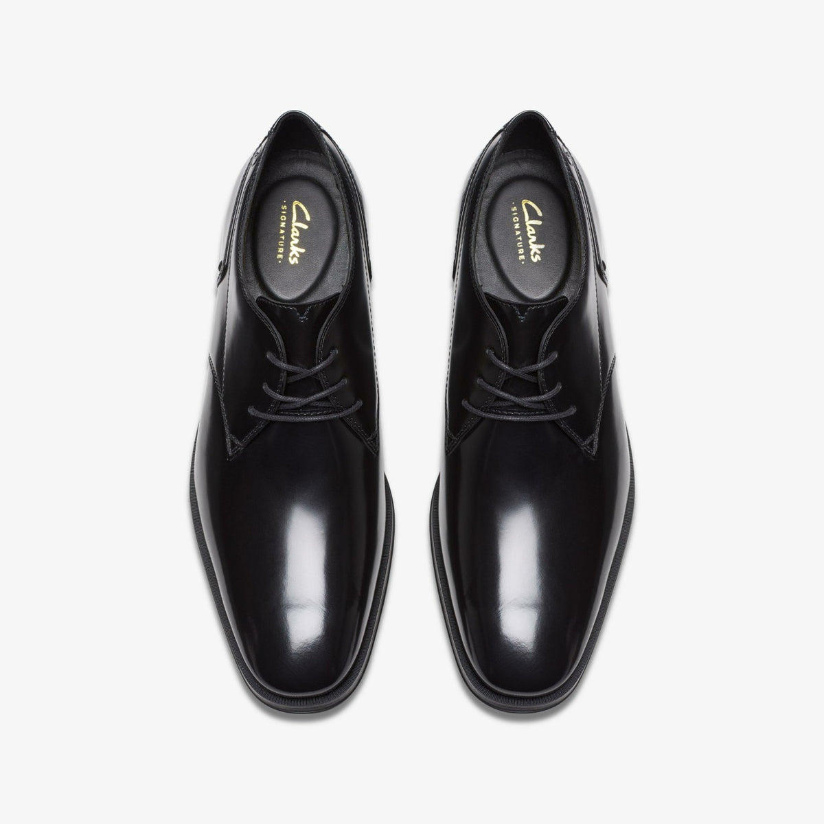 Paulton Lace Black Hi Shine Leather - Clarks Men