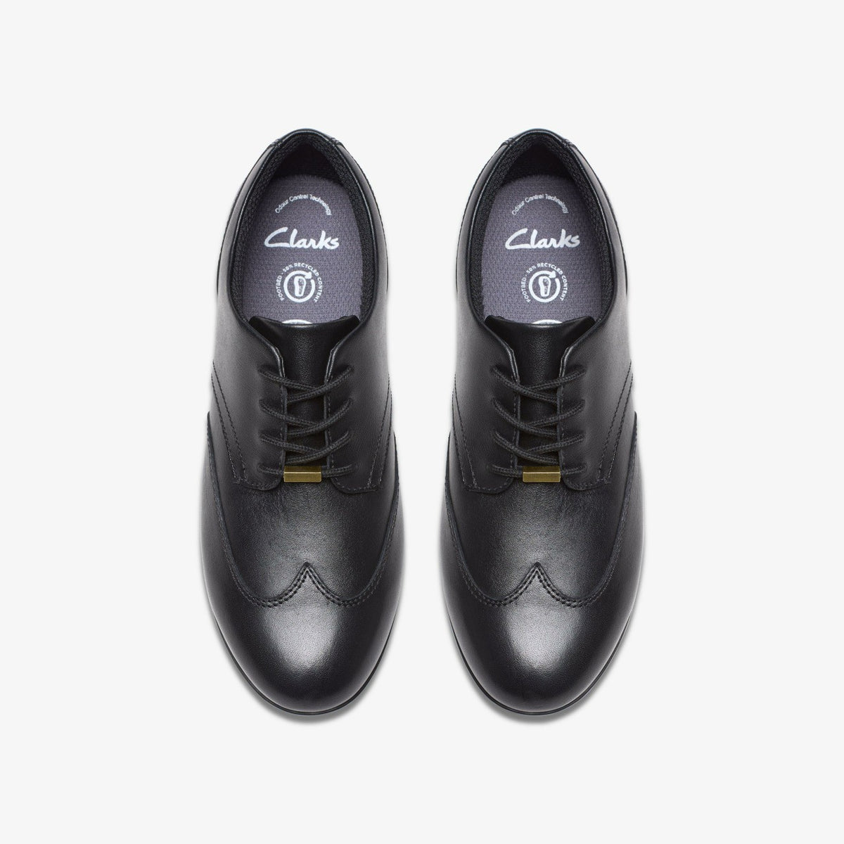 Finja Wing Youth Black Leather - Clarks Kids