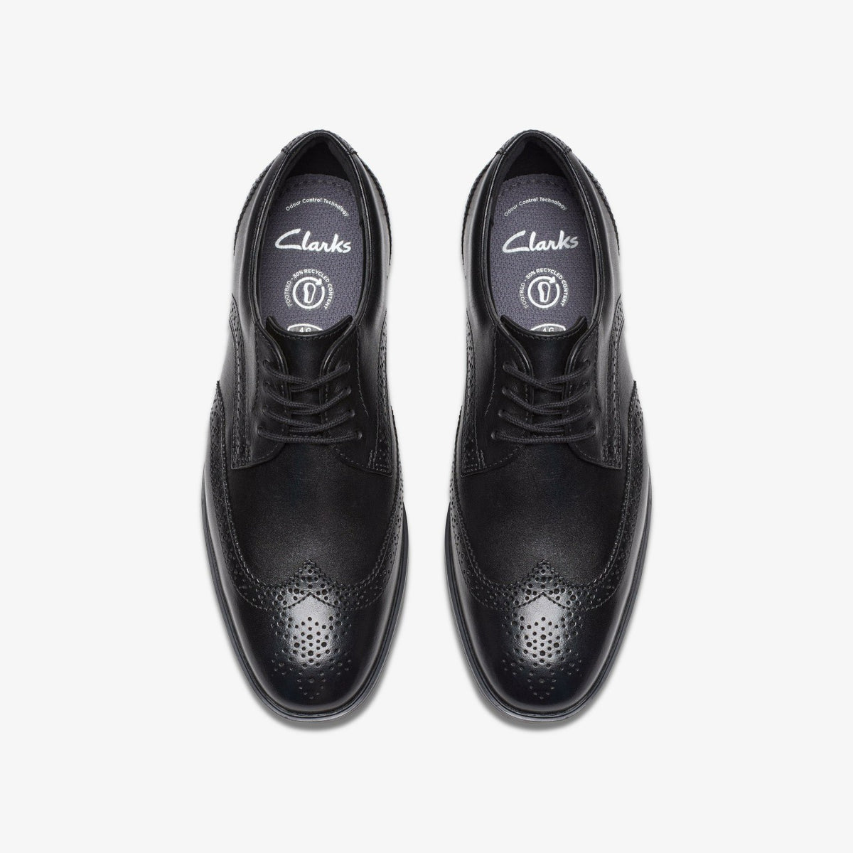 Jonwin Wing Youth Black Leather - Clarks Kids