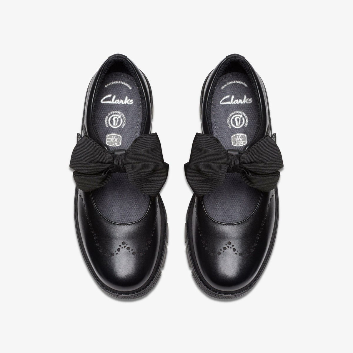 Lorcam Jane Youth Black Leather - Clarks Kids