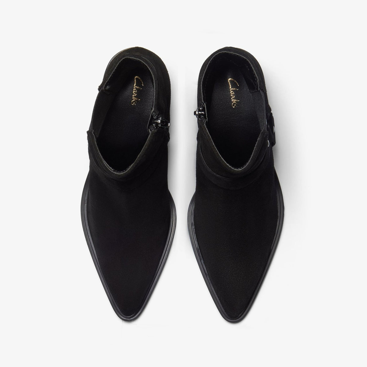 Jesse Buckle Black Suede - Clarks Women