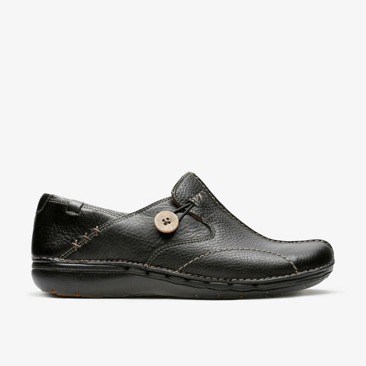 Un Loop Black Leather - Clarks Women