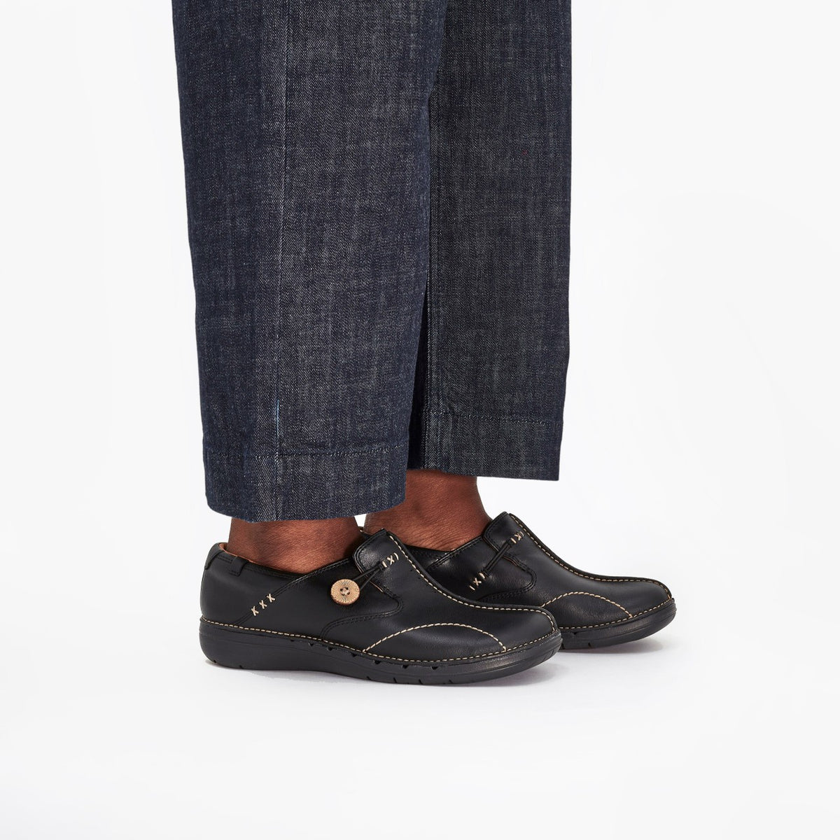 Un Loop Black Leather - Clarks Women