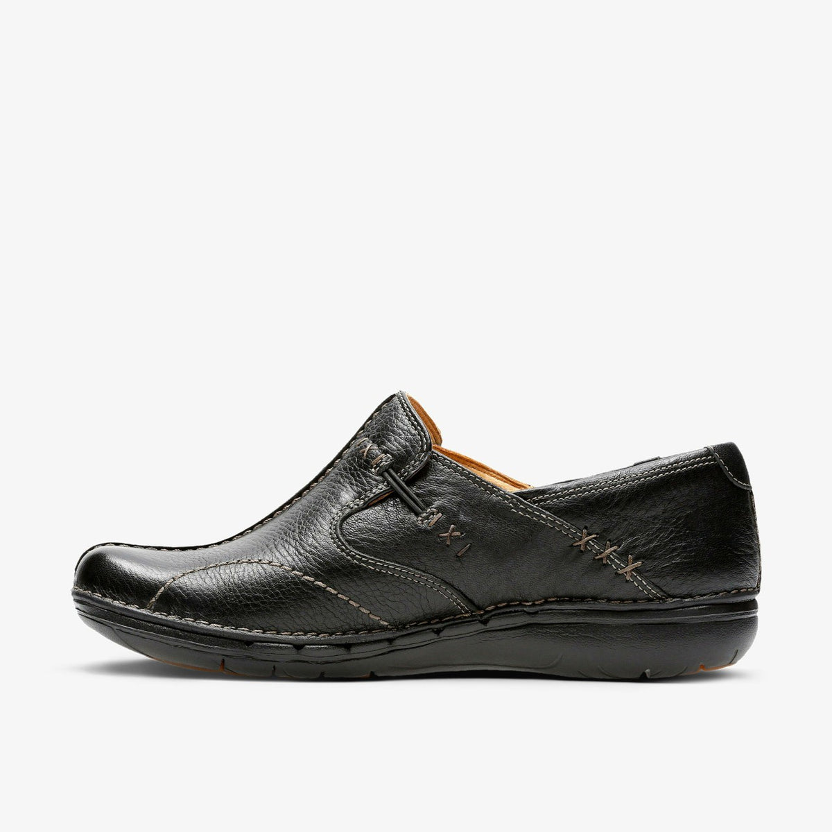 Un Loop Black Leather - Clarks Women