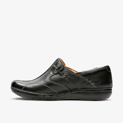 Un Loop Black Leather - Clarks Women