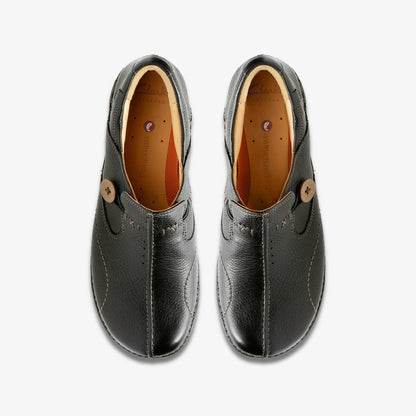 Un Loop Black Leather - Clarks Women