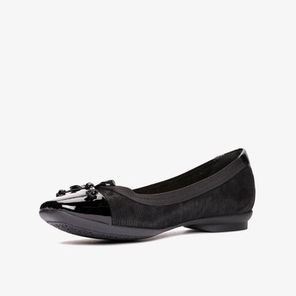 Candra Glow Black Suede - Clarks Women