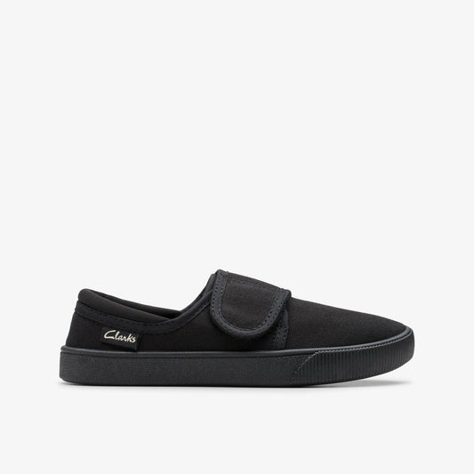 Hopper Run Black Fabric - Clarks Kids