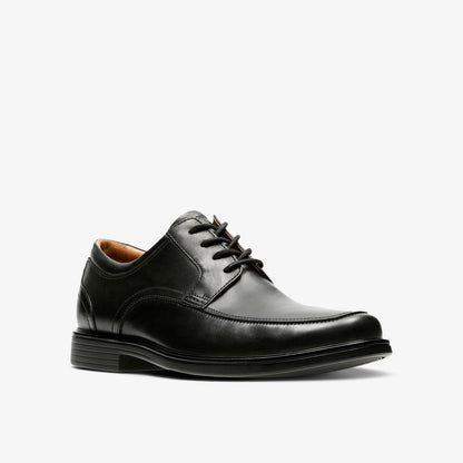 Un Aldric Park Black Leather - Clarks Men