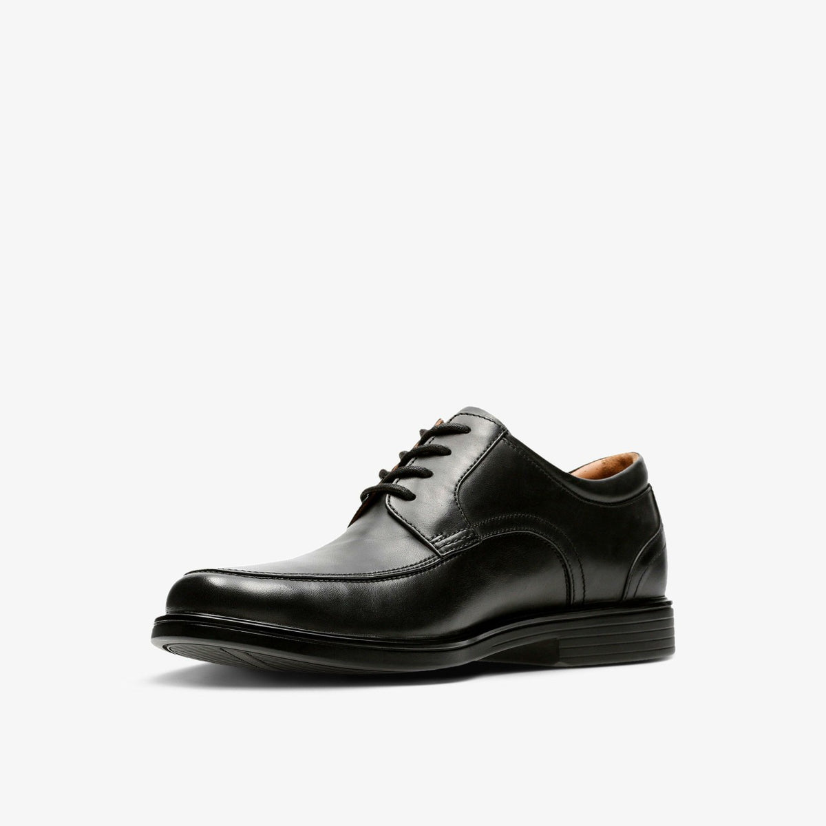 Un Aldric Park Black Leather - Clarks Men