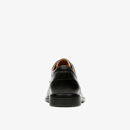 Un Aldric Park Black Leather - Clarks Men