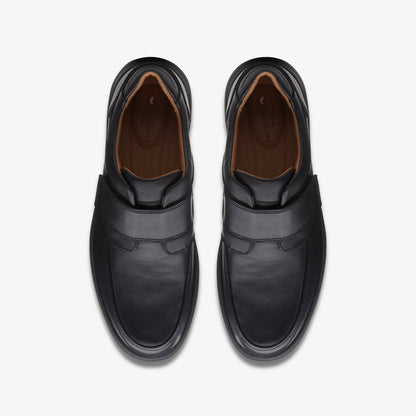 Un Abode Strap Loafer Black Leather - Clarks Men