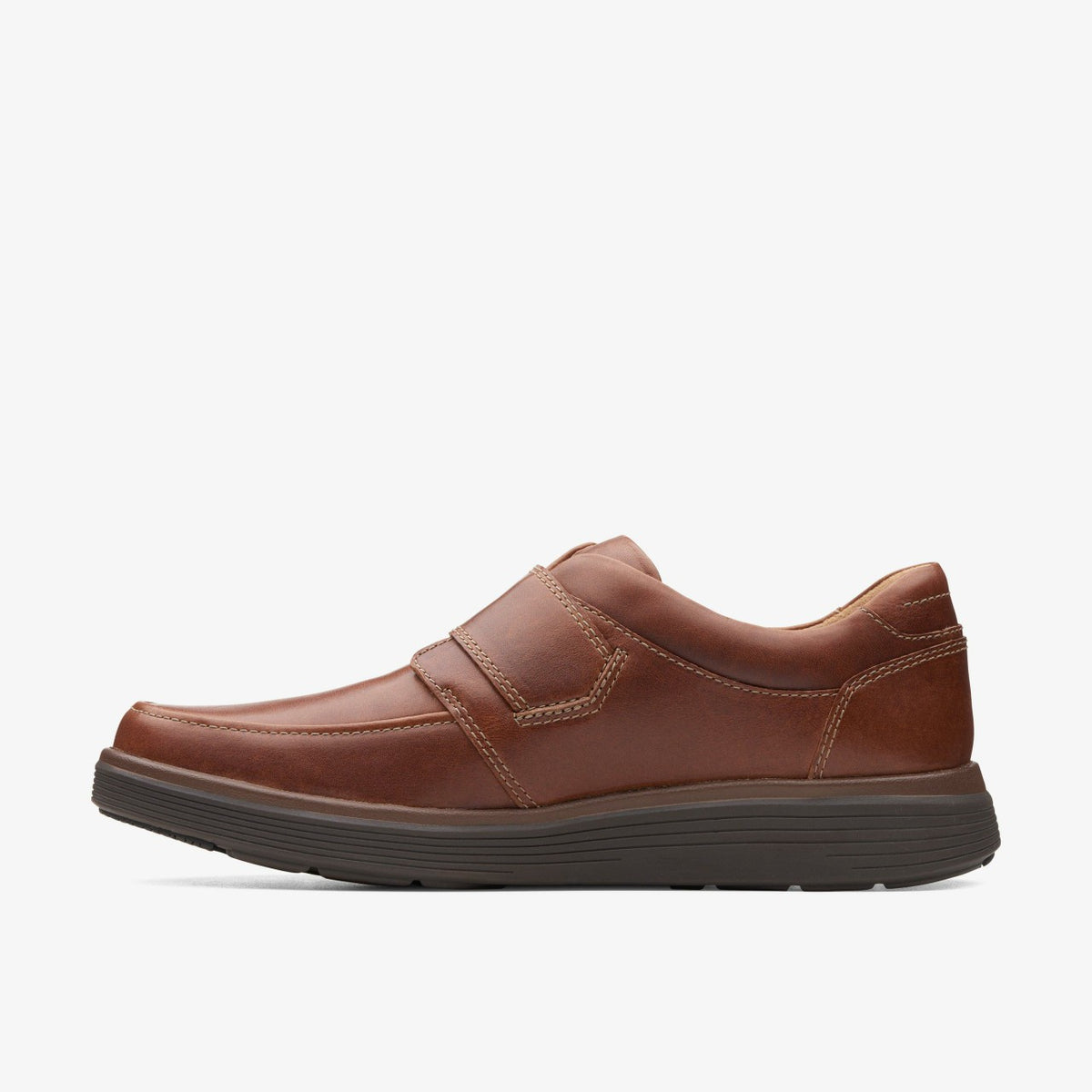 Un Abode Strap Loafer Dark Tan Leather - Clarks Men