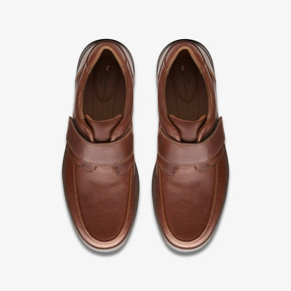 Un Abode Strap Loafer Dark Tan Leather - Clarks Men