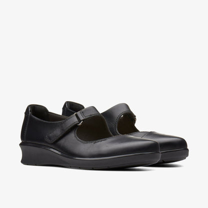 Hope Henley Black Leather - Clarks Women