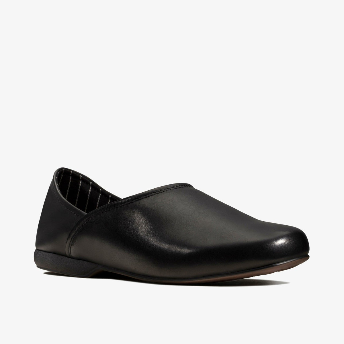 Harston Elite Slipper Black Leather - Clarks Men
