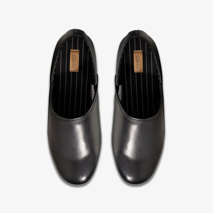 Harston Elite Slipper Black Leather - Clarks Men