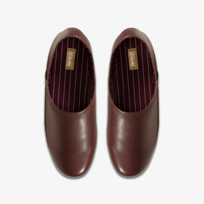 Harston Elite Slipper Burgundy Leather - Clarks Men