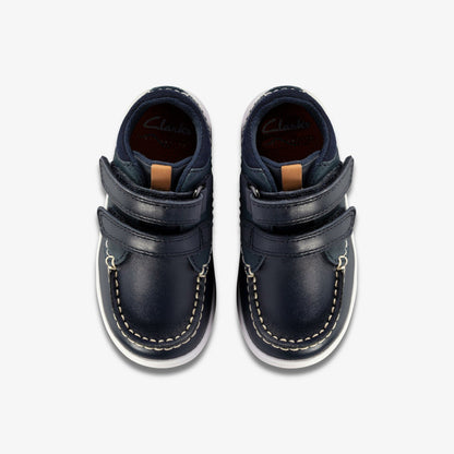 Crest Tuktu Toddler Navy Leather - Clarks Kids