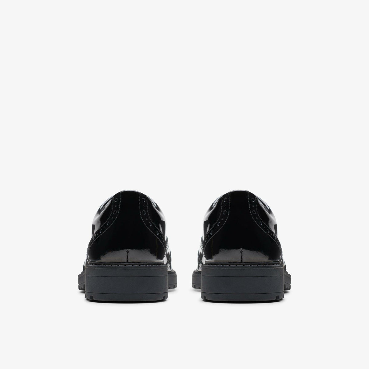 Loxham Brogue Youth Black Patent - Clarks Kids