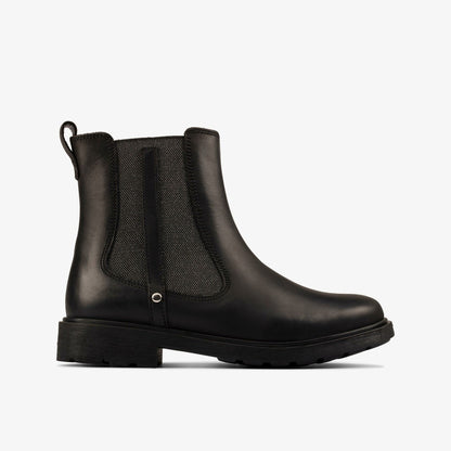 Astrol Orin Kid Black Leather - Clarks Kids