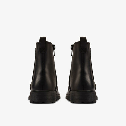 Astrol Orin Kid Black Leather - Clarks Kids