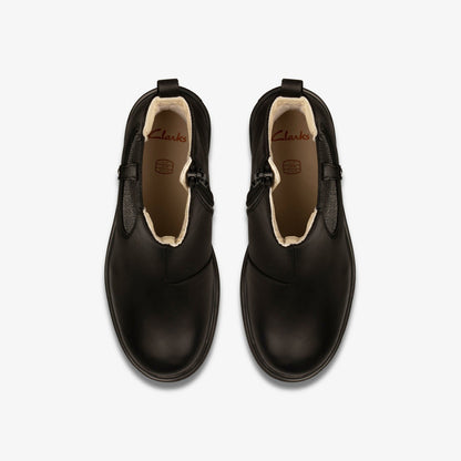 Astrol Orin Kid Black Leather - Clarks Kids