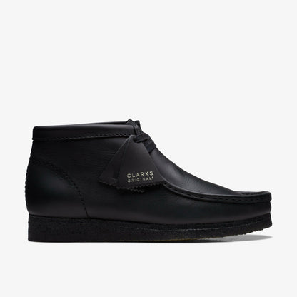 Wallabee Boot Black Leather - Clarks Men