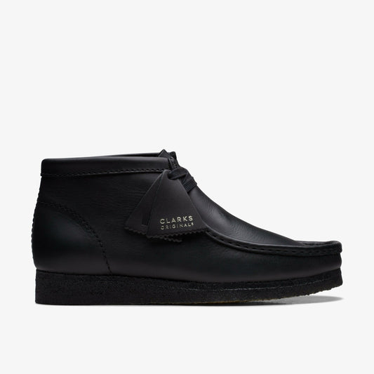 Wallabee Boot Black Leather - Clarks Men