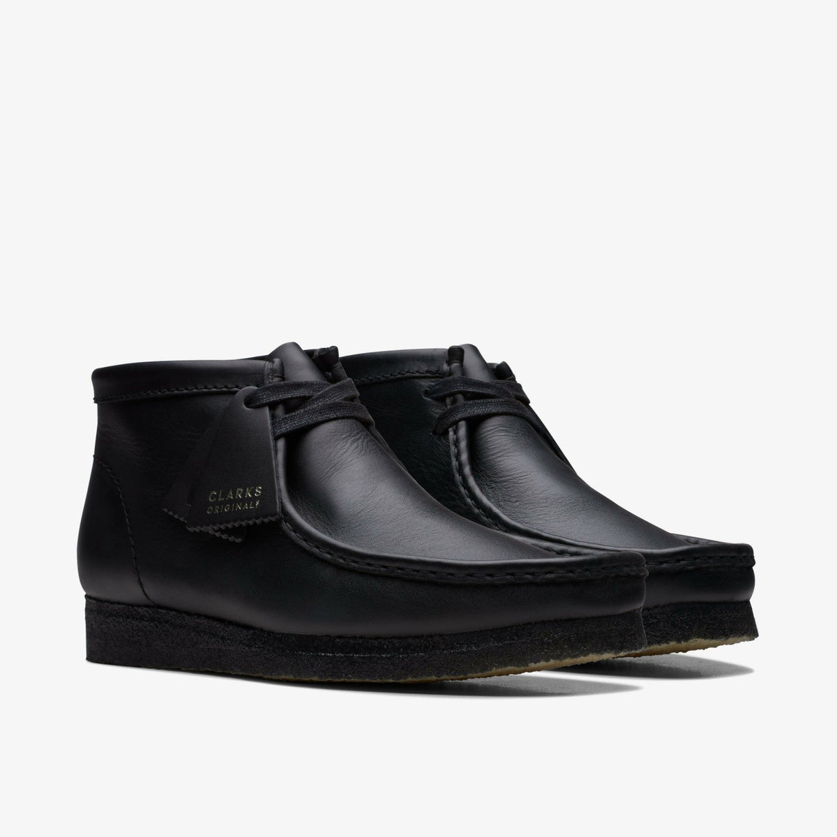 Wallabee Boot Black Leather - Clarks Men