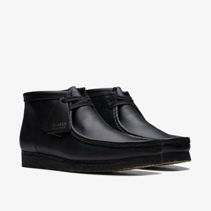 Wallabee Boot Black Leather - Clarks Men