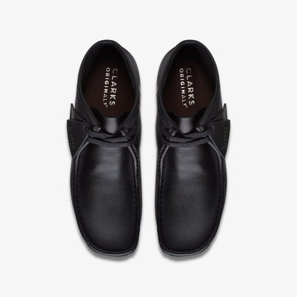 Wallabee Boot Black Leather - Clarks Men