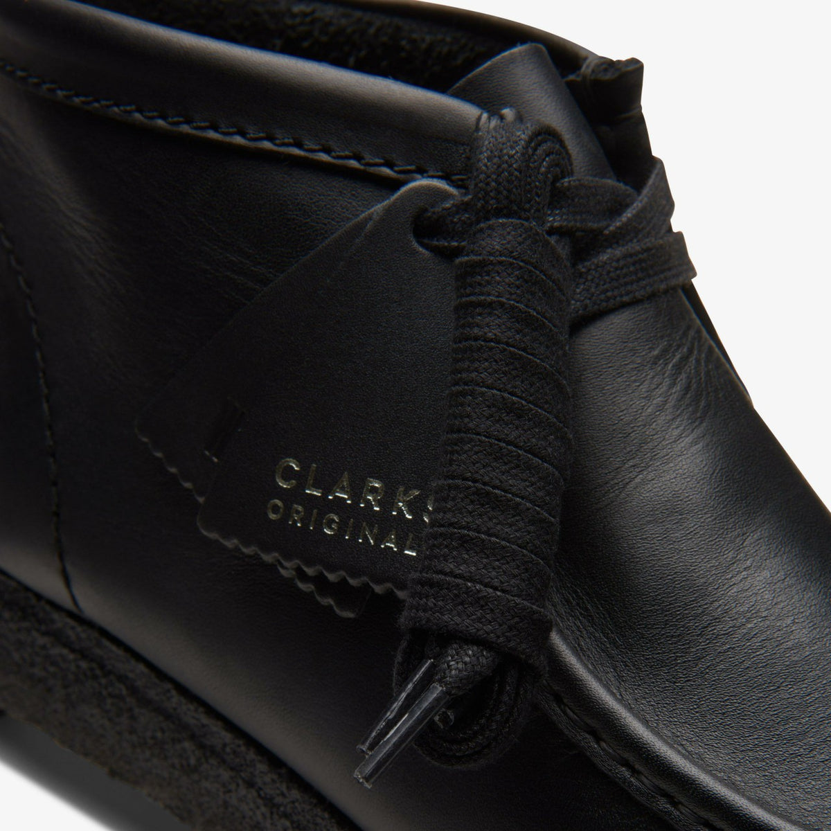 Wallabee Boot Black Leather - Clarks Men