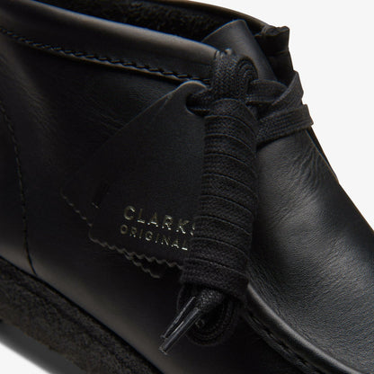 Wallabee Boot Black Leather - Clarks Men
