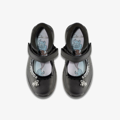 Sea Shimmer Toddler Black Leather - Clarks Kids