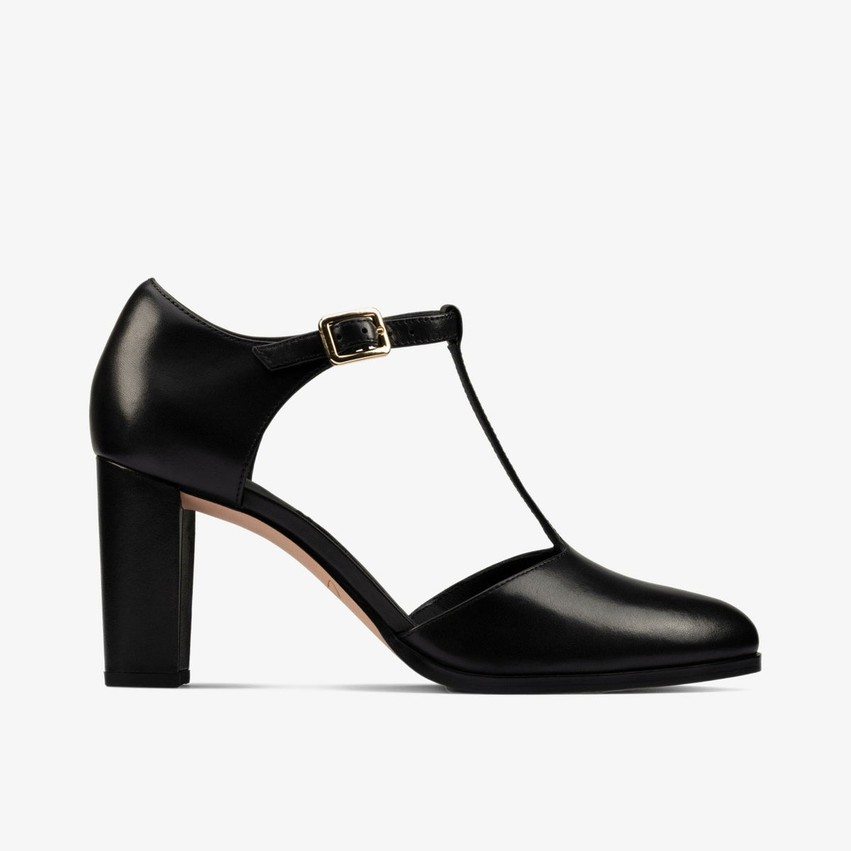 Kaylin 85 T Bar Black Leather - Clarks Women