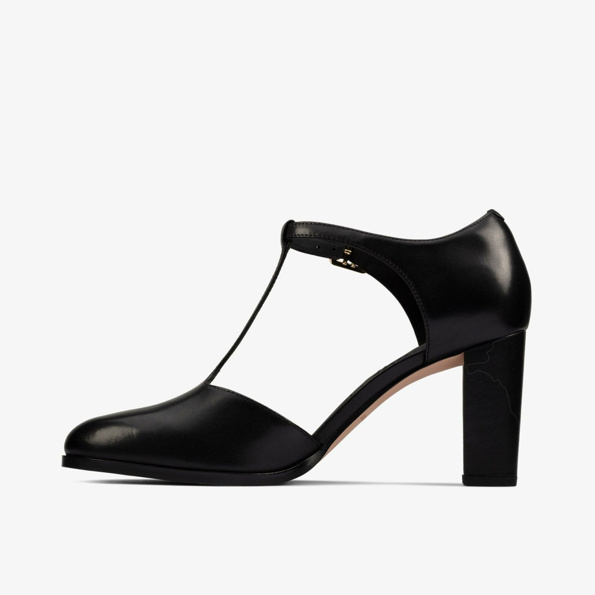 Kaylin 85 T Bar Black Leather - Clarks Women