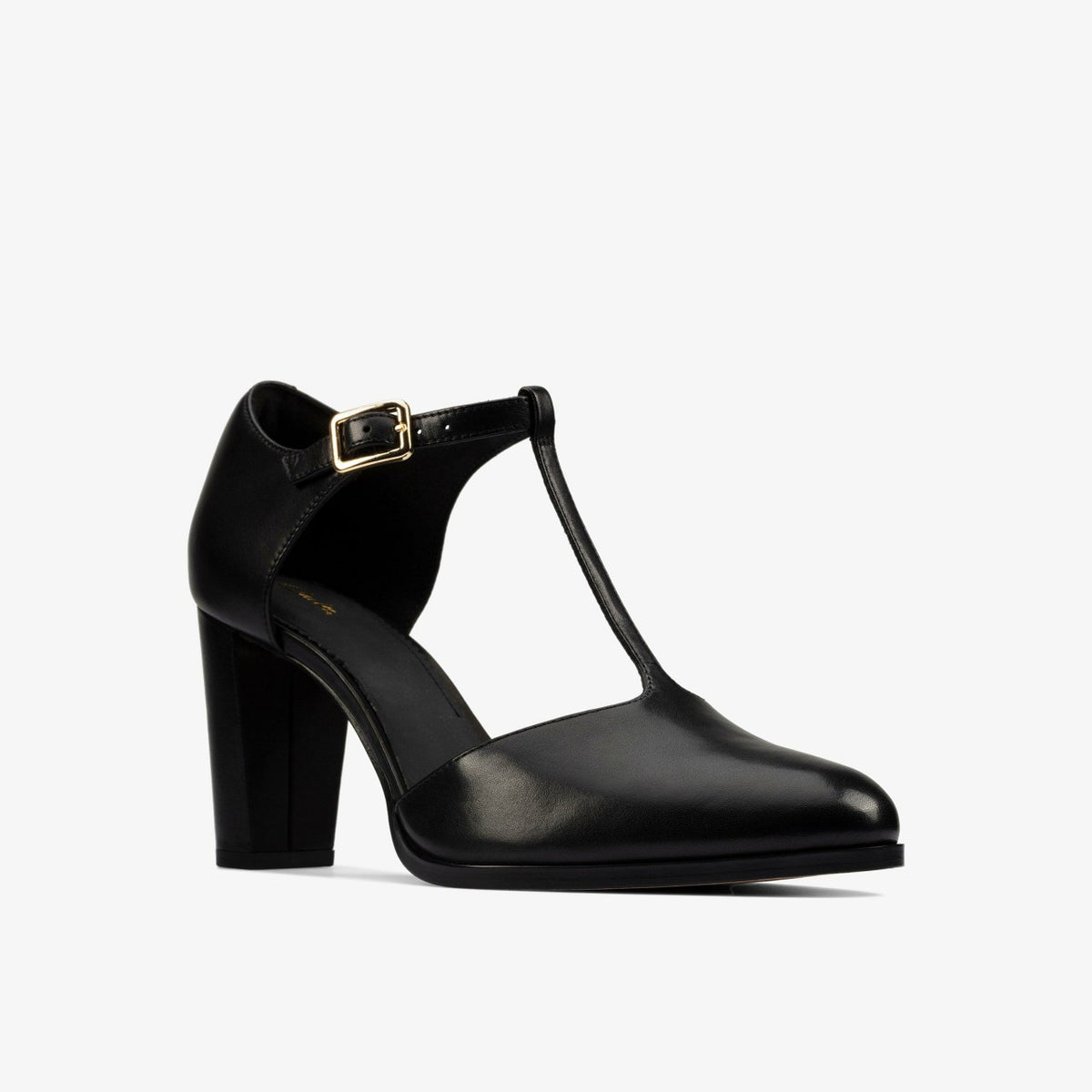 Kaylin 85 T Bar Black Leather - Clarks Women