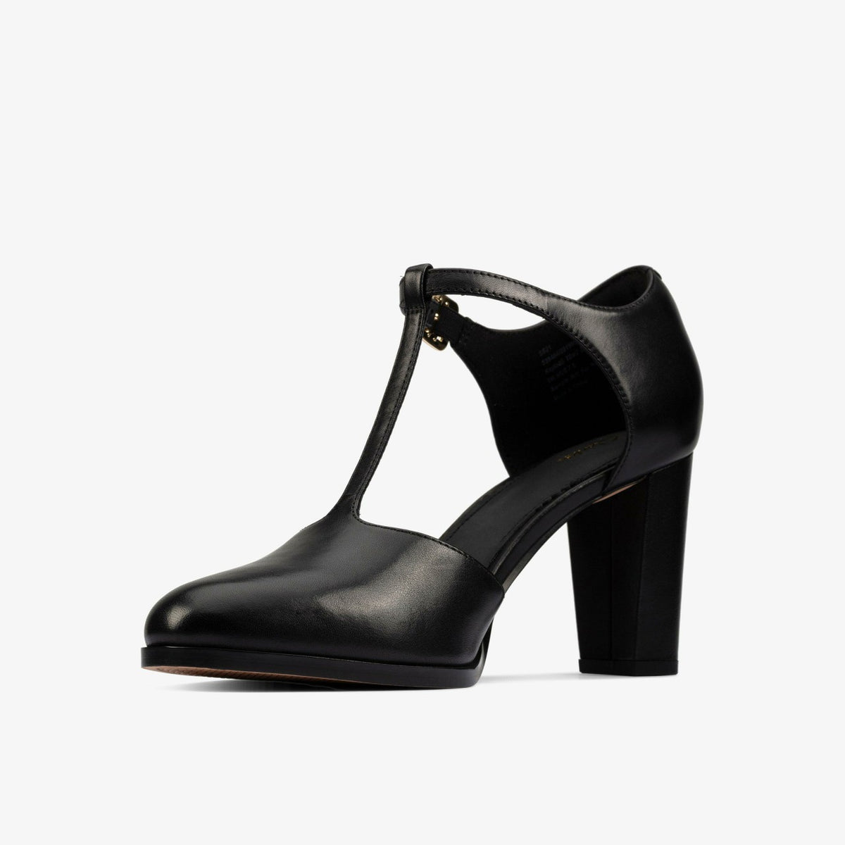 Kaylin 85 T Bar Black Leather - Clarks Women