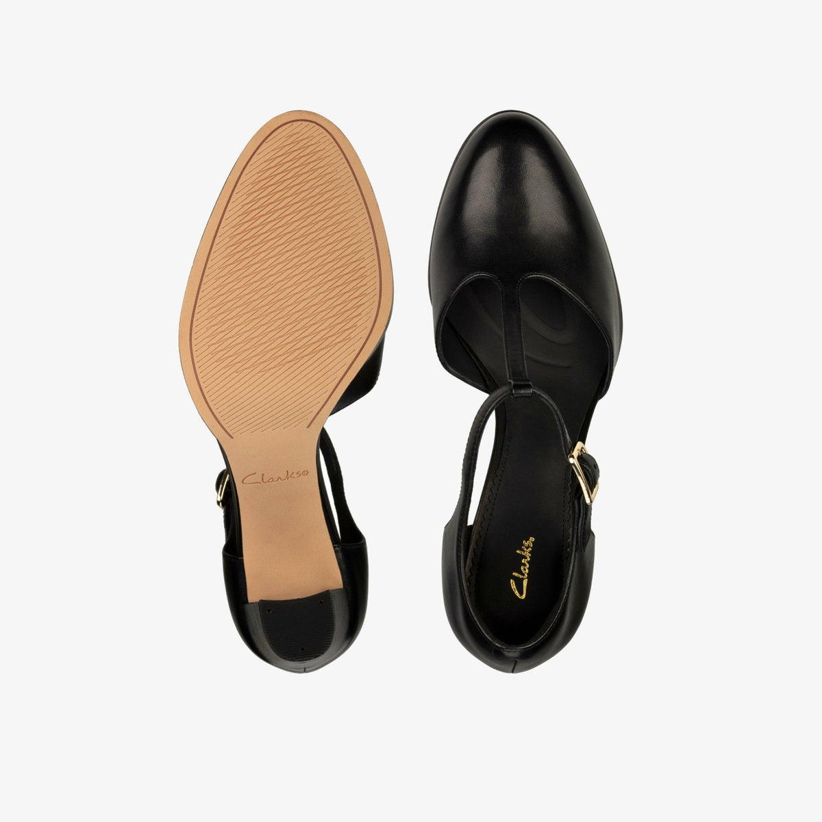 Kaylin 85 T Bar Black Leather - Clarks Women